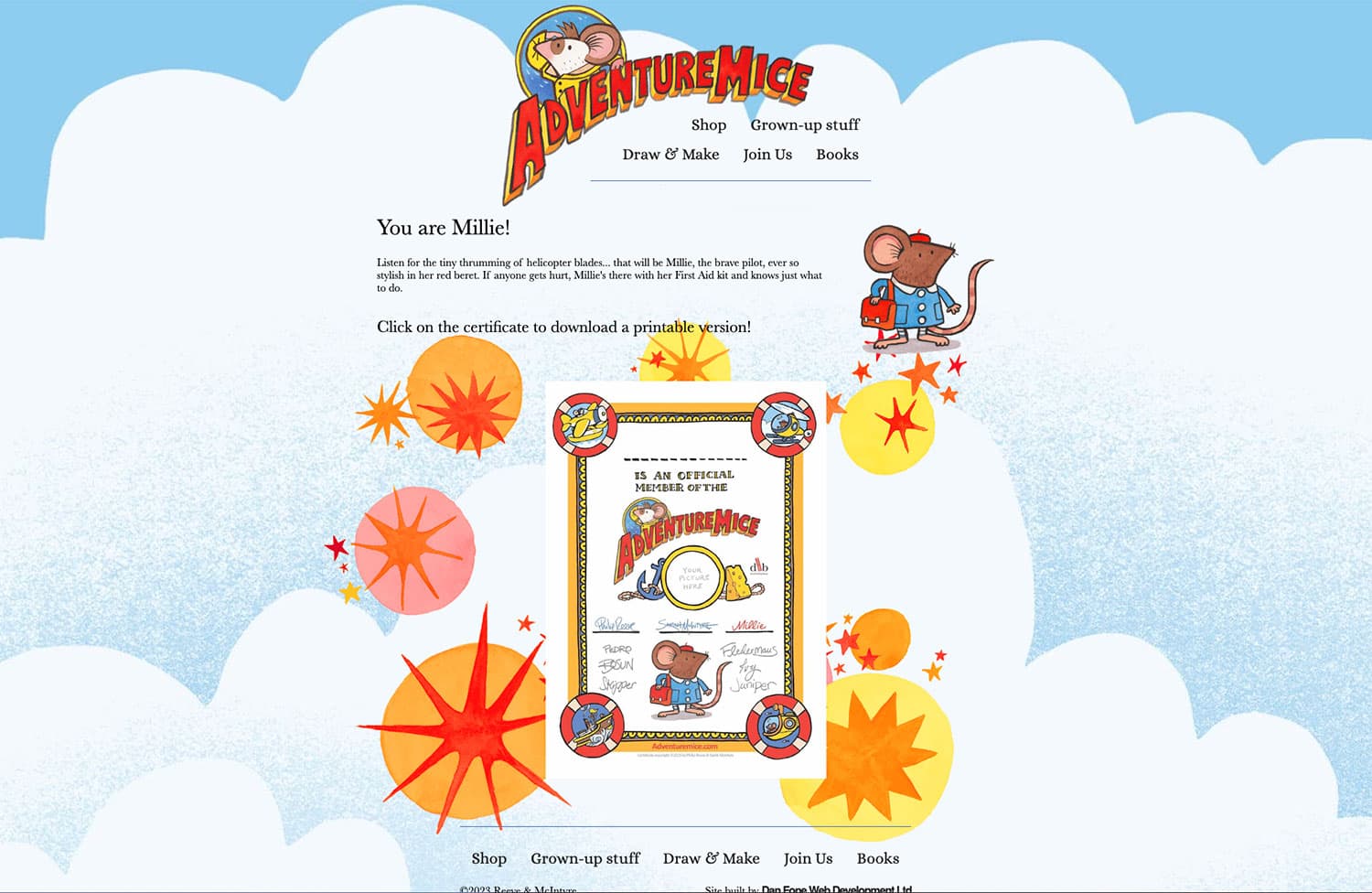 Adventuremice - Certificate